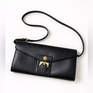 Women's Anne Klein Black Gold Lion Head Shoulder Bag Clutch One Size